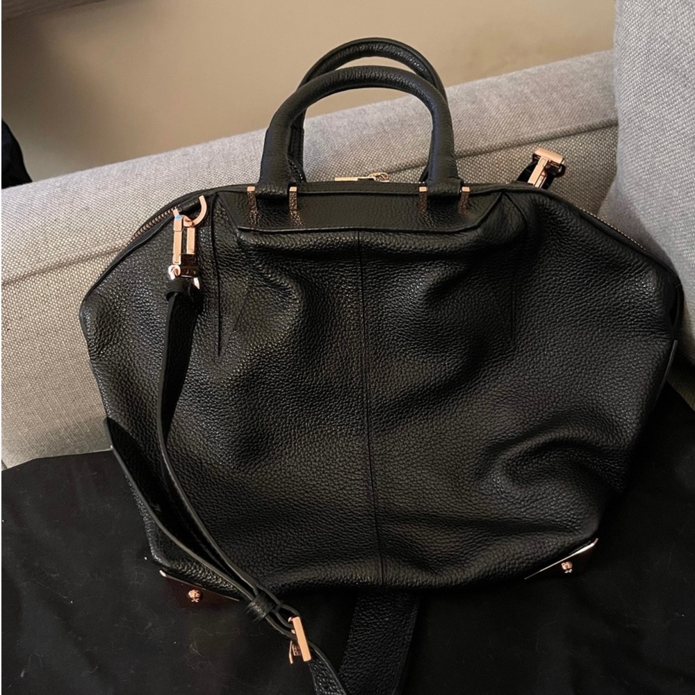 ALEXANDER WANG SATCHEL/CROSSBODY BAG W/ROSE GOLD TONE HARDWARE ADJUSTABLE STRAP